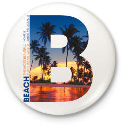 printfashion B BEACH - Kitűző, hűtőmágnes - Fehér (3074958)