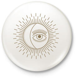 printfashion Moon&Eye - Kitűző, hűtőmágnes - Fehér (6278237)