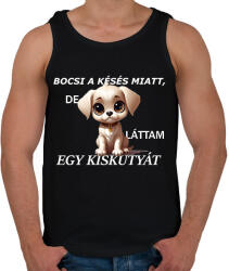 printfashion láttam egy kiskutyát - Férfi atléta - Fekete (15318834)