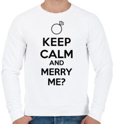 printfashion KEEP CALM2. png - Férfi pulóver - Fehér (277136)