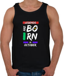 printfashion Legends are born in october - Férfi atléta - Fekete (14388135)