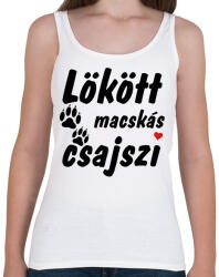 printfashion Lökött macskás csajszi - Női atléta - Fehér (14588187)