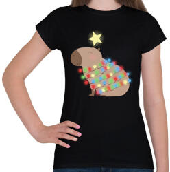 printfashion capy xmas - Női póló - Fekete (14886991)
