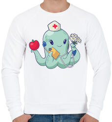 printfashion Ápolónő polip - Férfi pulóver - Fehér (13648123)