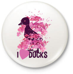 printfashion Kacsa love - Kitűző, hűtőmágnes - Fehér (3080341)