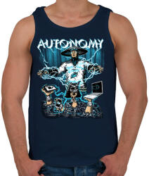 printfashion Rajtaütés - Férfi atléta - Sötétkék (96674)