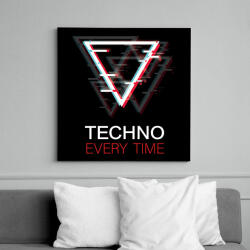 printfashion Techno - Every time - Vászonkép - Fekete (6662700)