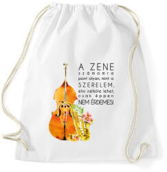 printfashion A zene számomra. - Sportzsák, Tornazsák - Fehér (254524)