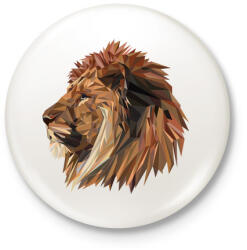 printfashion Oroszlán - Kitűző, hűtőmágnes - Fehér (3078001)