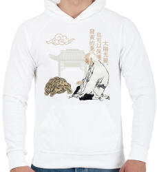 printfashion Kínai közmondás - Férfi kapucnis pulóver - Fehér (7619267)