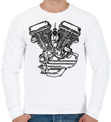 printfashion Motorblokk - Férfi pulóver - Fehér (6001216)