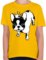 printfashion Francia bulldog - Gyerek póló - Sárga (2538908)