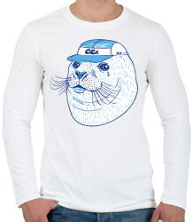 printfashion Fóka - Férfi hosszú ujjú póló - Fehér (12044953)