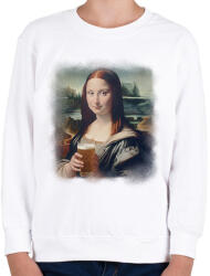 printfashion Mona Lisa sörrel - Gyerek pulóver - Fehér (14727297)