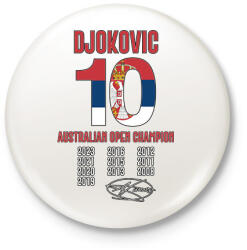 printfashion Djokovic - Australian Open - Kitűző, hűtőmágnes - Fehér (12286405)