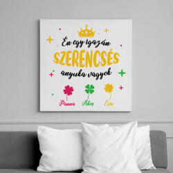 printfashion Szerencsés anyuka - Vászonkép - Fehér (7898792)