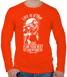 printfashion Az élet egy utazás - Férfi hosszú ujjú póló - Narancs (150904)