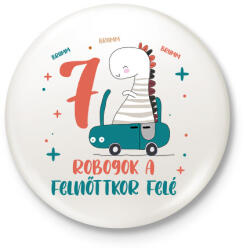 printfashion Brumm, brumm, robogok - Számmal - Kitűző, hűtőmágnes - Fehér (7947641)