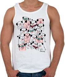 printfashion Cuki mopszok - Férfi atléta - Fehér (3022333)