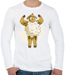 printfashion Kigyúrt bárány - Férfi hosszú ujjú póló - Fehér (8407879)