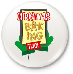 printfashion Christmas Baking Team - Kitűző, hűtőmágnes - Fehér (3082458)