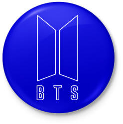 printfashion BTS fehér - Kitűző, hűtőmágnes - Királykék (5798454)