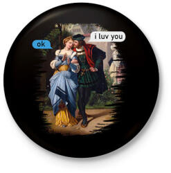 printfashion i luv you - ok - Kitűző, hűtőmágnes - Fekete (11730832)