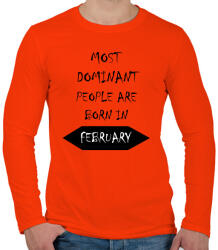 printfashion A legdominánsabb emberek februárban születnek - Férfi hosszú ujjú póló - Narancs (1373785)