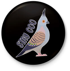 printfashion Stay coo - Kitűző, hűtőmágnes - Fekete (11675929)