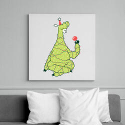printfashion Láma karácsonyfa - Vászonkép - Fehér (14621133)