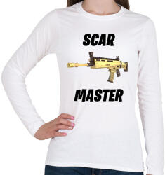 printfashion Scar Master - Fortnite (Fekete) - Női hosszú ujjú póló - Fehér (1510490)