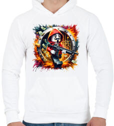 printfashion LEGO - A nagy pénzrablás - La casa de papel - Férfi kapucnis pulóver - Fehér (15385722)