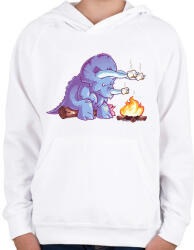 printfashion Sütögető triceratopsz - Gyerek kapucnis pulóver - Fehér (16050523)