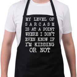 printfashion My level of sarcasm - White - Kötény - Fekete (7048065)