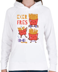 printfashion Sültkrumpli edzés - Női kapucnis pulóver - Fehér (11857941)