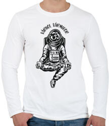 printfashion Bárhol bármikor- Meditáló űrhajós - Férfi hosszú ujjú póló - Fehér (6873660)