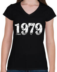 printfashion 1979 - Női V-nyakú póló - Fekete (6195445)