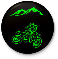 printfashion Enduro - Kitűző, hűtőmágnes - Fekete (3103535)