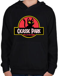 printfashion Cicassic Park - Gyerek kapucnis pulóver - Fekete (13419955)