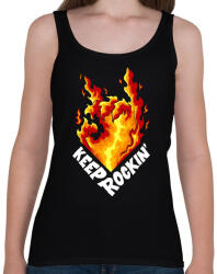 printfashion Metál láng - Női atléta - Fekete (5341734)