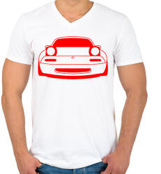 printfashion Mazda mx5 Piros - Férfi V-nyakú póló - Fehér (15773621)