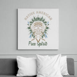 printfashion Indián koponya 02 - Free Spirit - Vászonkép - Fehér (6636697)