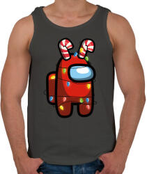 printfashion Piros among us karácsonyi égőkkel - Férfi atléta - Sötétszürke (5653472)