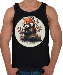 printfashion Vörös panda - Férfi atléta - Fekete (13325681)