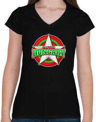 printfashion CAPTAIN HUNGARY - Női V-nyakú póló - Fekete (10130215)