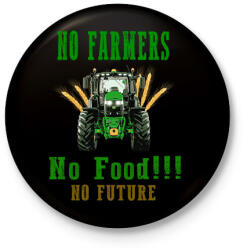 printfashion no farmers no food - Kitűző, hűtőmágnes - Fekete (8199746)