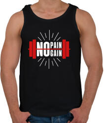 printfashion No pain No gain - Férfi atléta - Fekete (1038824)