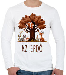 printfashion Az erdő - Férfi hosszú ujjú póló - Fehér (16640976)