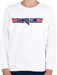 printfashion Danger Zone - Gyerek pulóver - Fehér (426037)