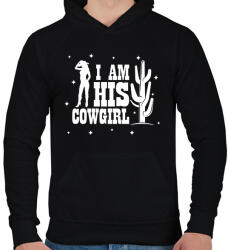 printfashion I'm his cowgirl - Férfi kapucnis pulóver - Fekete (7507593)